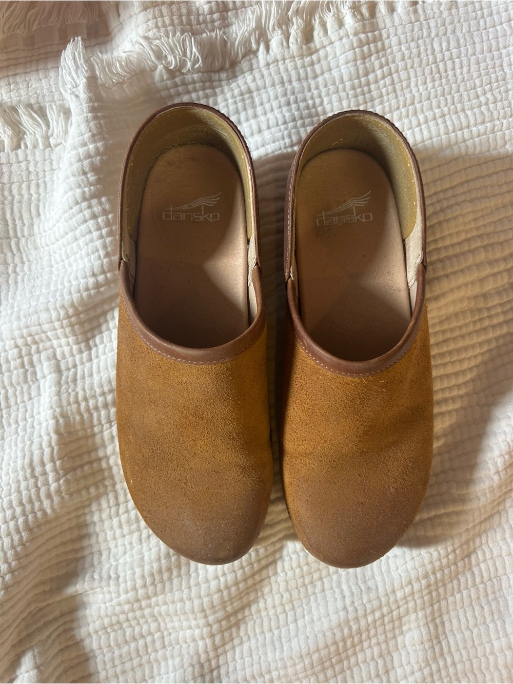 Dansko Women’s Suede Mules — Brown